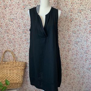 EILEEN FISHER linen black dress